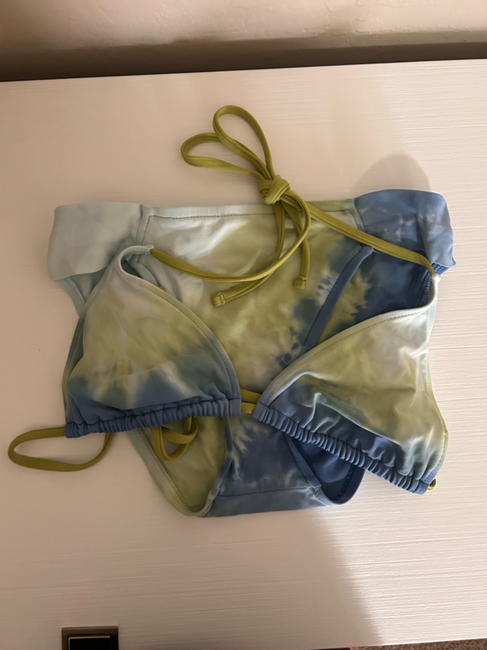 🌀Vintage🌀Lucky Brand💚Blue💙Green💚Tie-Dye Triangle Bikini Set🌀